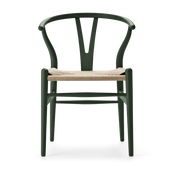 Stuhl aus Buche soft green und naturgewebter Sitzfläche 76cm CH24 -. Carl Hansen & Søn