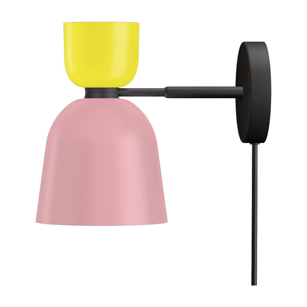 Suspension lamp in pink and yellow lacquered steel 28x16x24cm Alphabeta - Hem