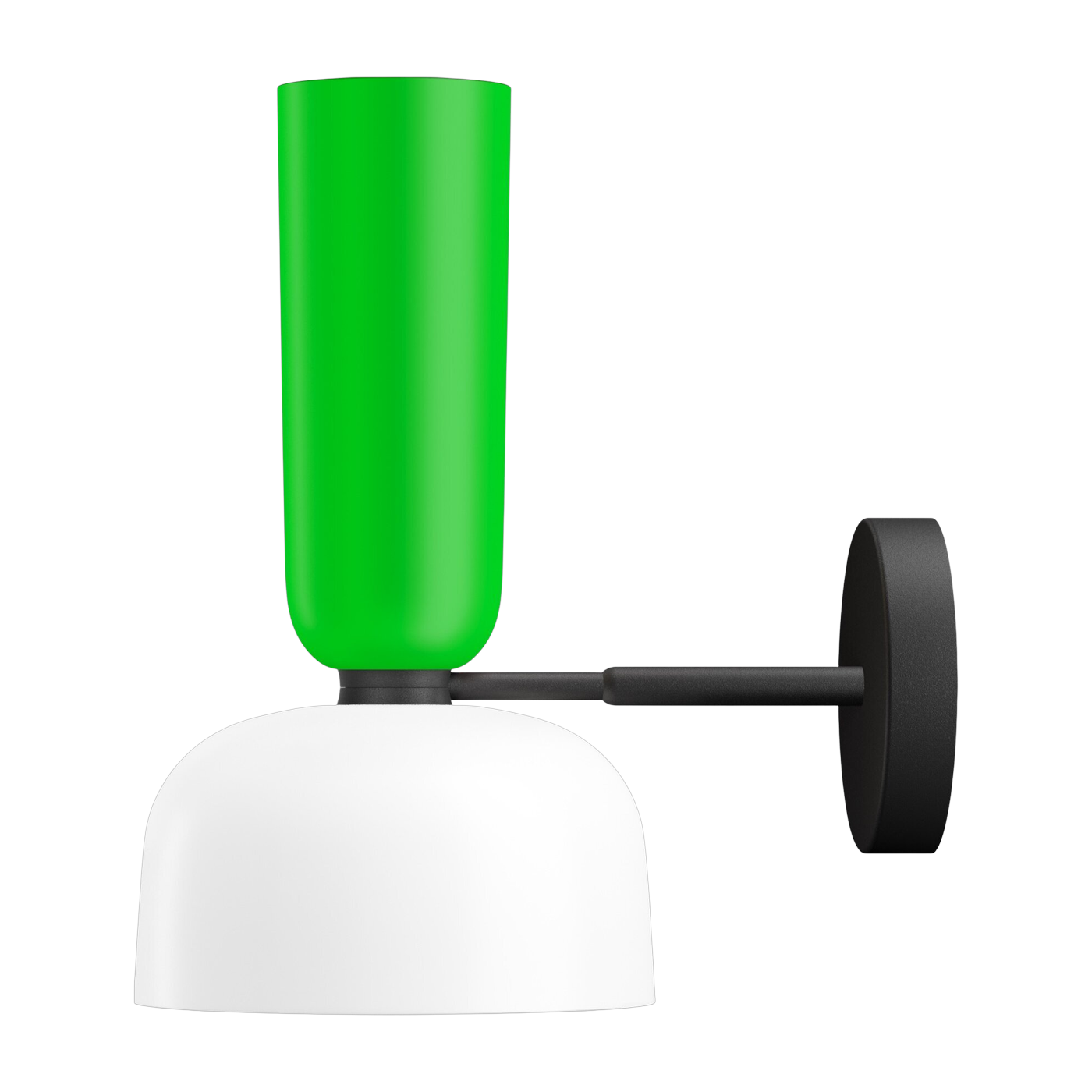 Green and white lacquered steel wall light 29x19x42cm Alphabeta - Hem