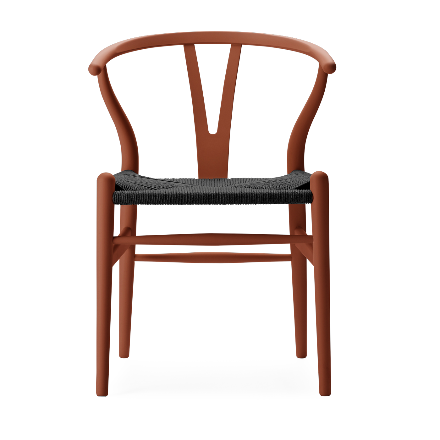 soft Sedia in faggio terracotta e nero con seduta intrecciata 76cm CH24 - Carl Hansen & Søn