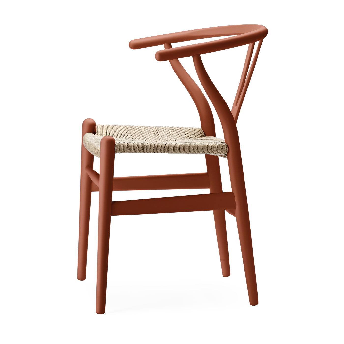 soft Sedia in faggio terracotta e sedile intrecciato naturale 76 cm CH24 - Carl Hansen & Søn