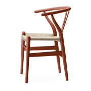 Chaise en hêtre soft terracotta et assise tissée naturelle 76cm CH24 - Carl Hansen & Søn