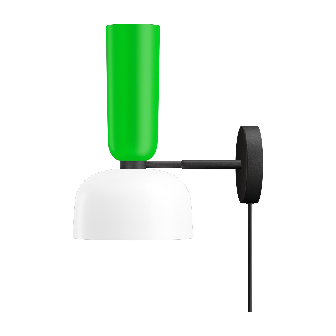 Wall lamp with green and white lacquered steel cable 29x19x42cm Alphabeta - Hem