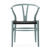 Stuhl aus Buche soft pewter und gewebter Sitzfläche schwarz 76cm CH24 -. Carl Hansen & Søn