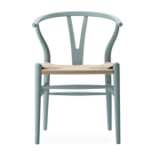 Chaise en hêtre soft pewter et assise tissée naturelle 76cm CH24 - Carl Hansen & Søn