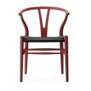 Stuhl aus Buche soft falu und schwarz gewebter Sitzfläche 76cm CH24 -. Carl Hansen & Søn