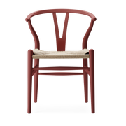 Beech chair soft falu and natural woven seat 76cm CH24 - Carl Hansen & Søn