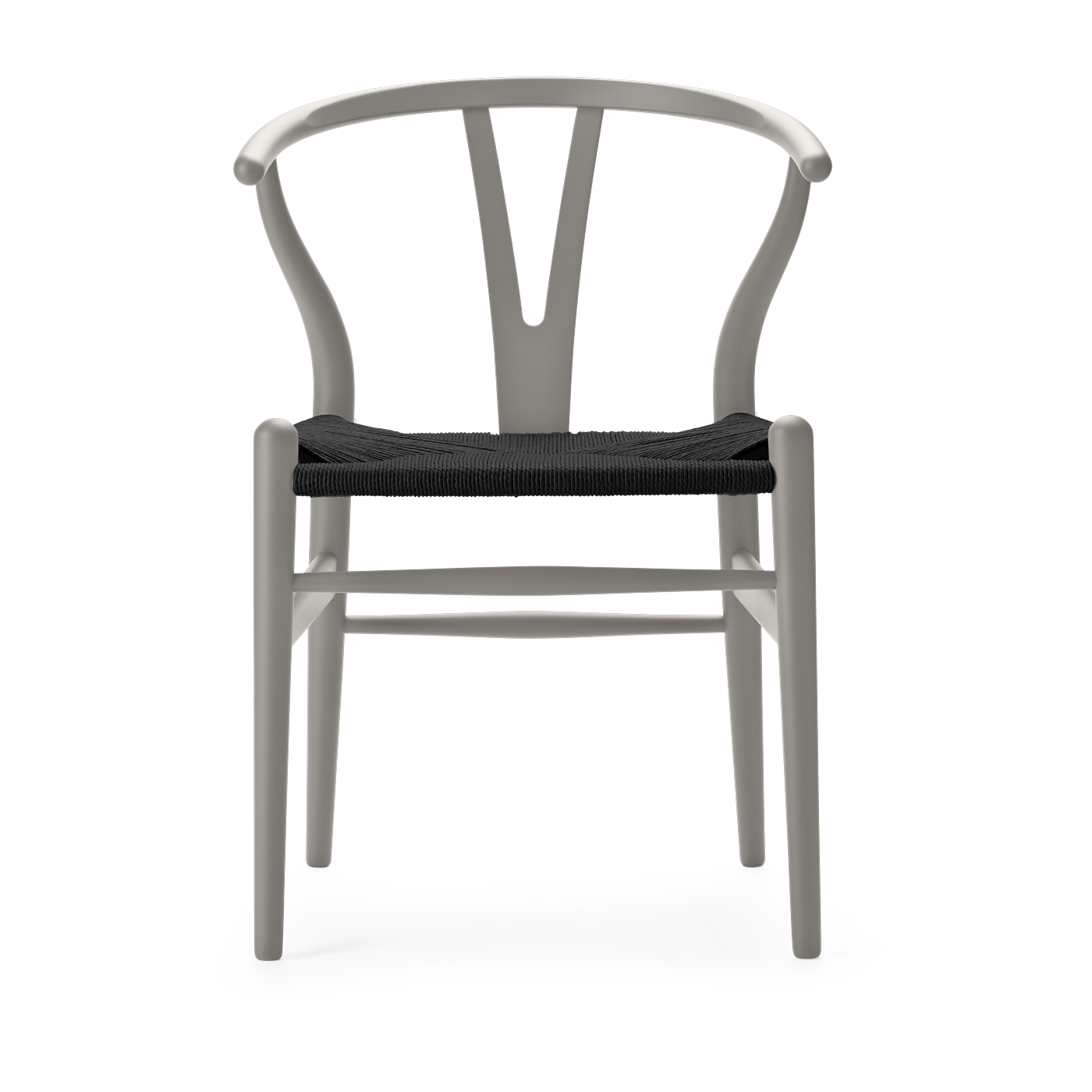 soft silver Sedia in faggio grigio e nero con seduta intrecciata 76 cm CH24 - Carl Hansen & Søn