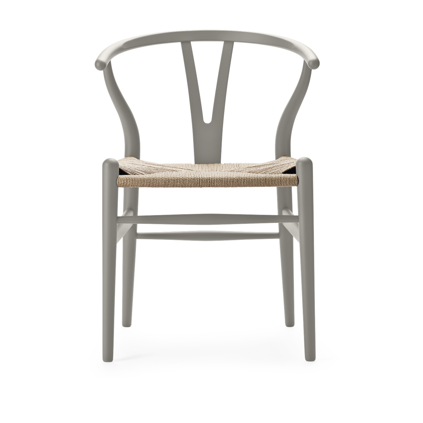 soft silver Sedia in faggio grigio e naturale con seduta intrecciata 76cm CH24 - Carl Hansen & Søn