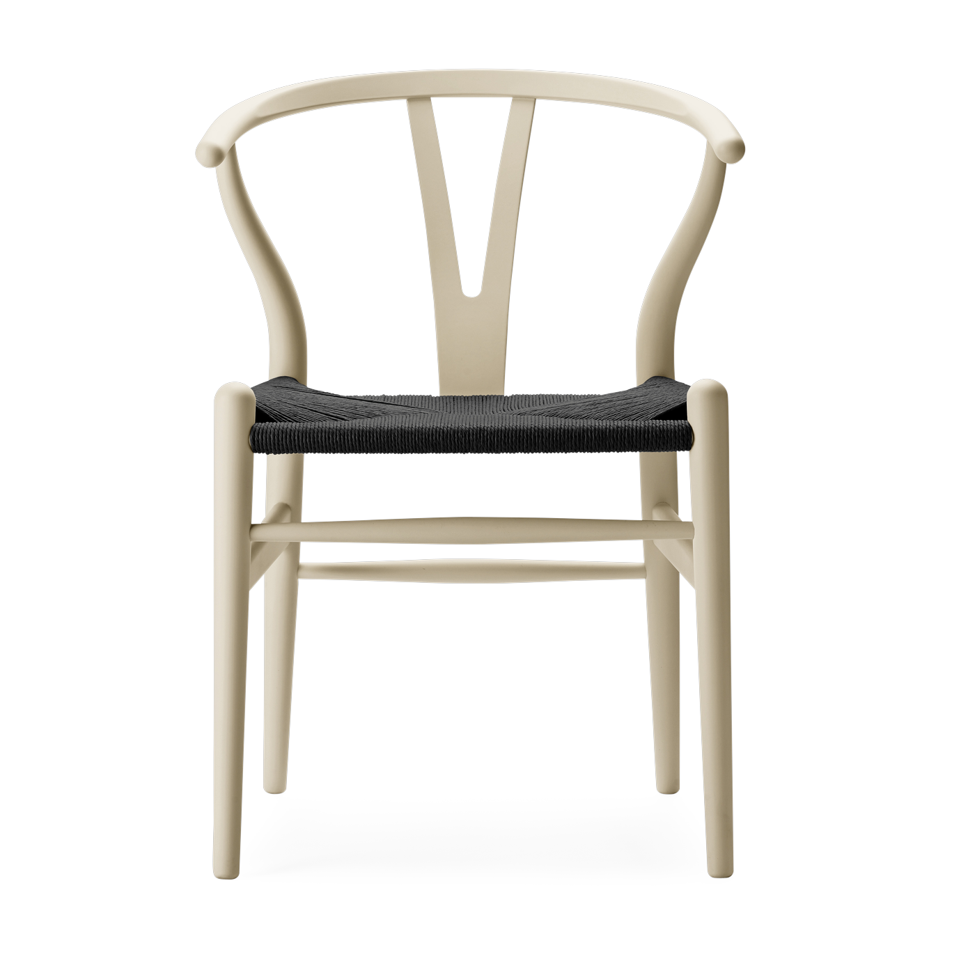 soft Sedia in faggio orzo e sedile nero intrecciato 76 cm CH24 - Carl Hansen & Søn