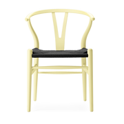 Beech chair soft hollyhock and black woven seat 76cm CH24 - Carl Hansen & Søn