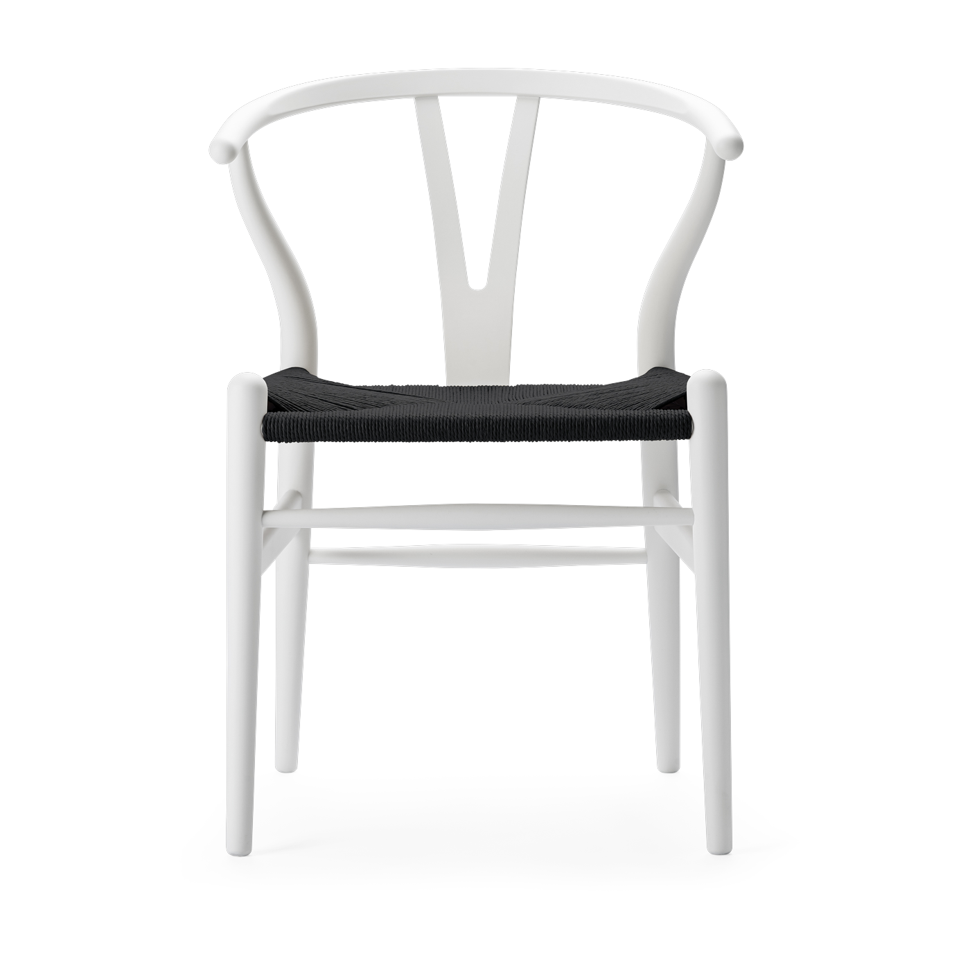 Beech chair soft natural white and black woven seat 76cm CH24 - Carl Hansen & Søn