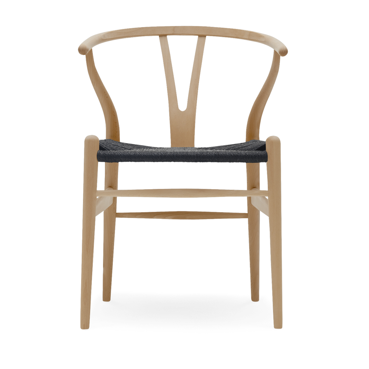 Beech chair with black woven seat 76cm CH24 - Carl Hansen & Søn
