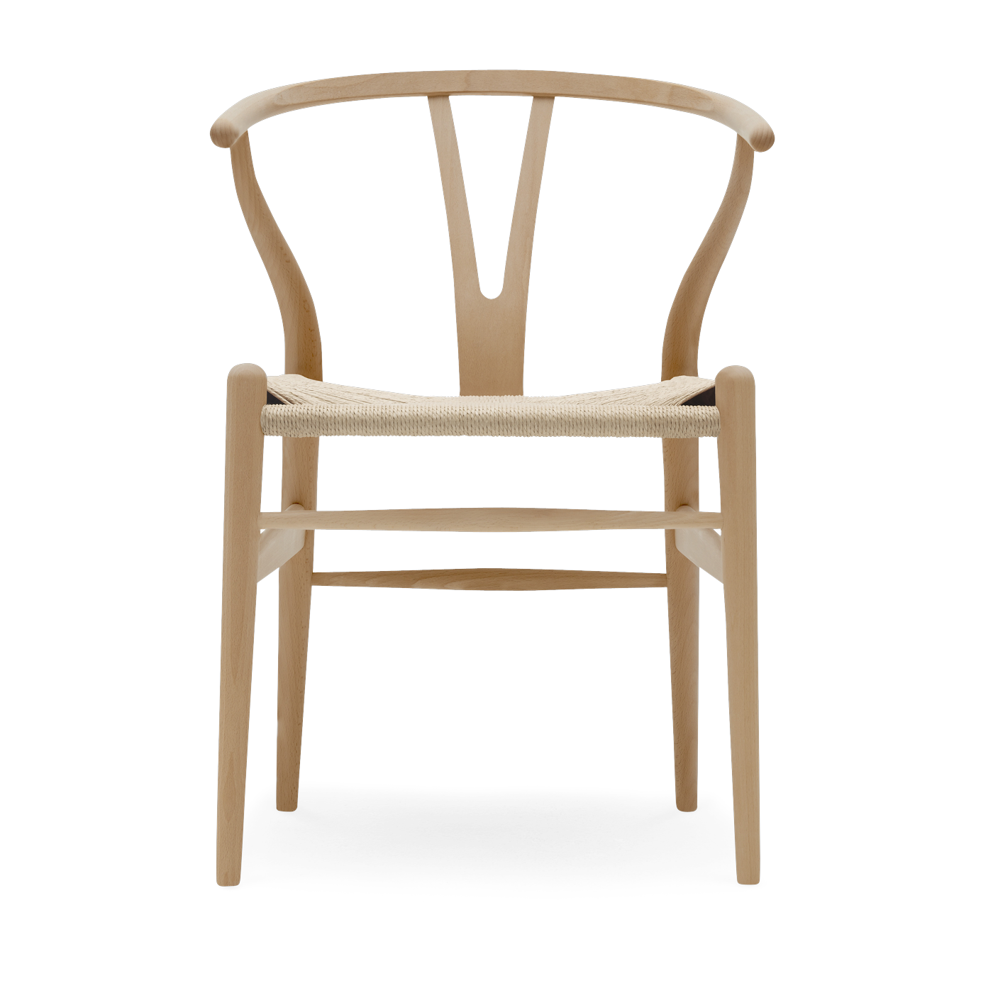 Sedia in faggio laccato e sedile in tessuto naturale 76cm CH24 - Carl Hansen & Søn