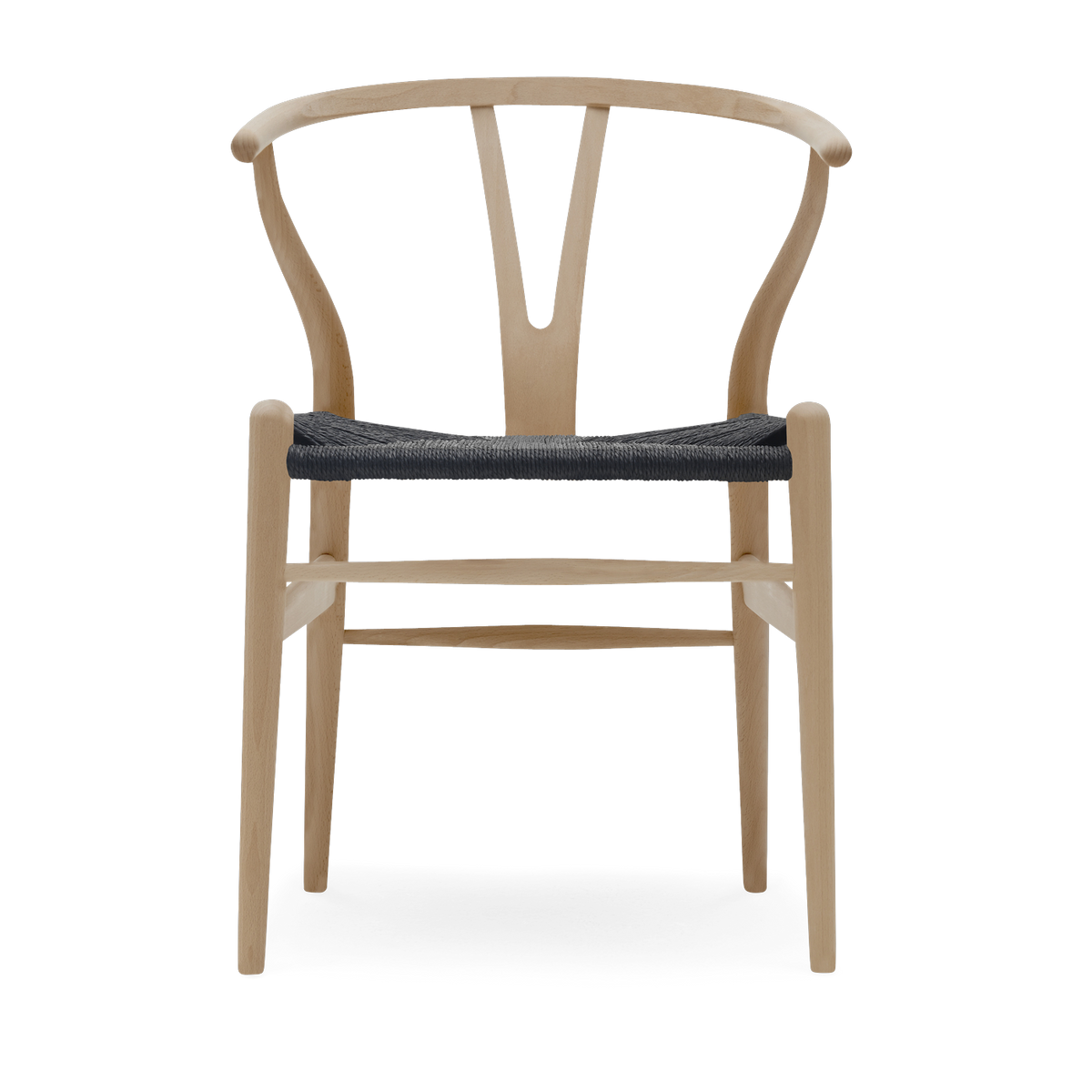 Sedia in faggio oliato con sedile intrecciato nero 76 cm CH24 - Carl Hansen & Søn