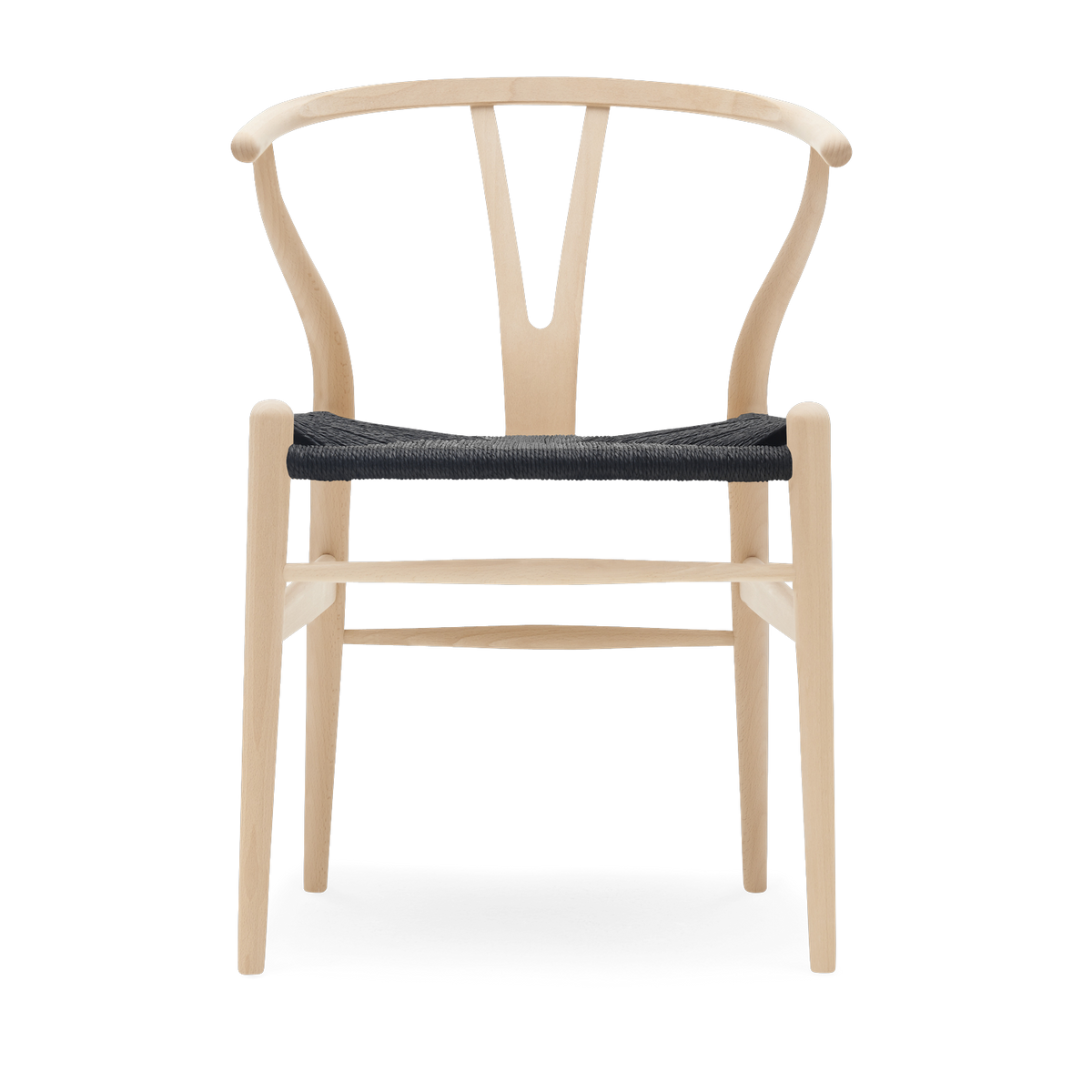 Sedia in faggio con sedile intrecciato nero 76cm CH24 - Carl Hansen & Søn