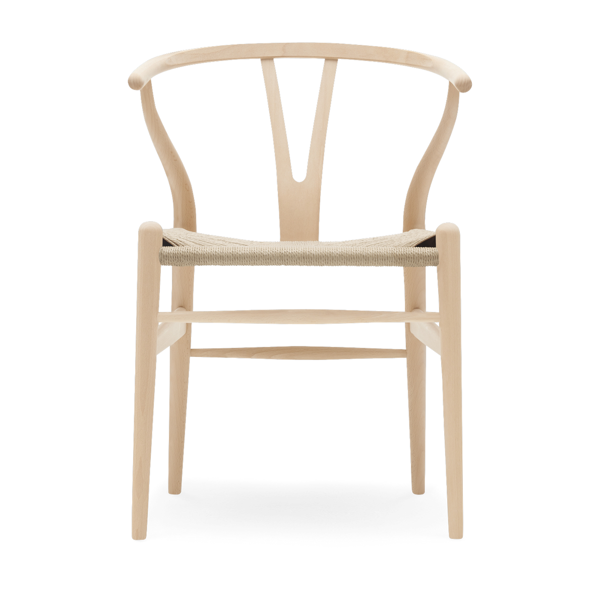 Sedia in faggio saponato e sedile in tessuto naturale 76 cm CH24 - Carl Hansen & Søn