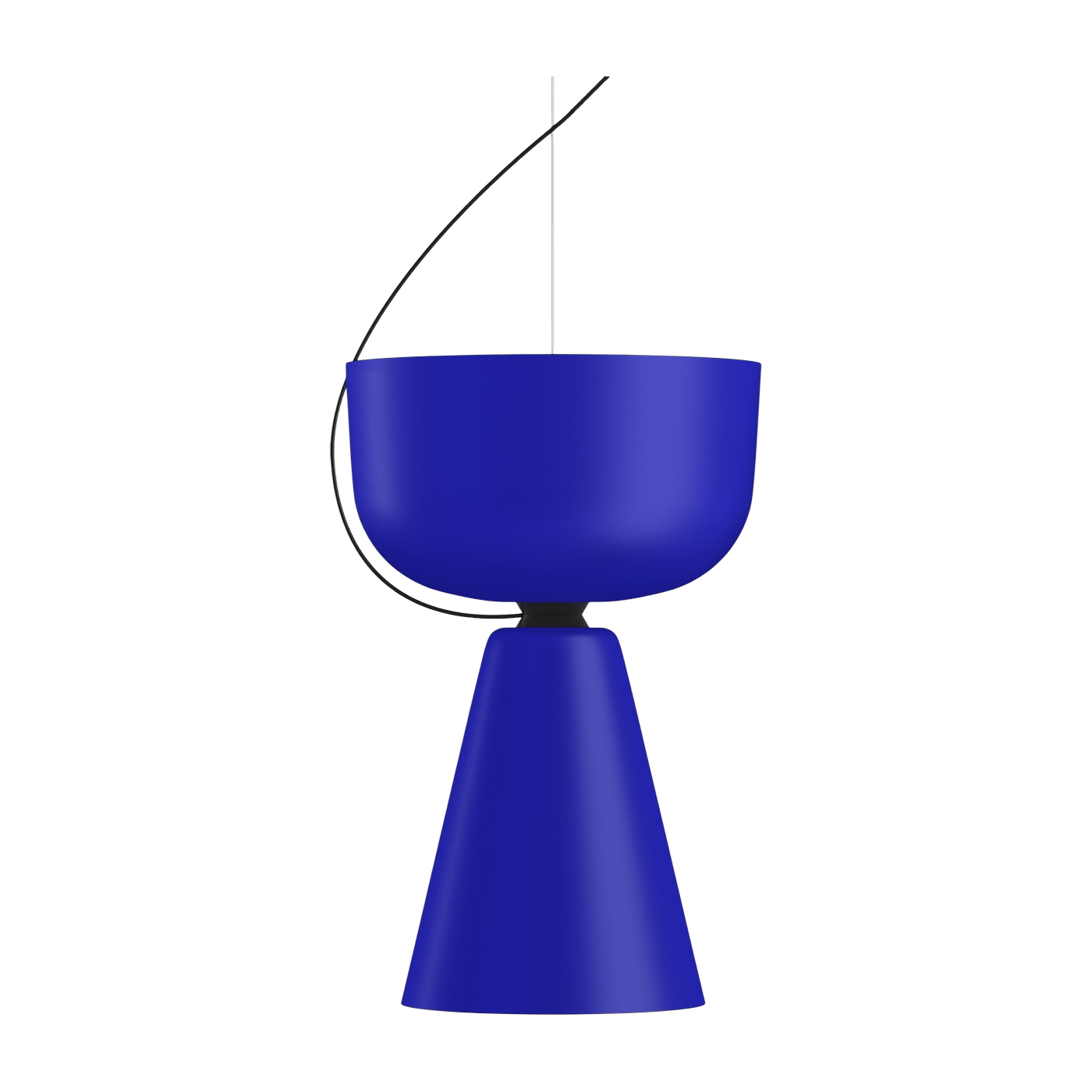 Ultramarine blue lacquered steel pendant 37. 5x19cm Alphabeta - Hem