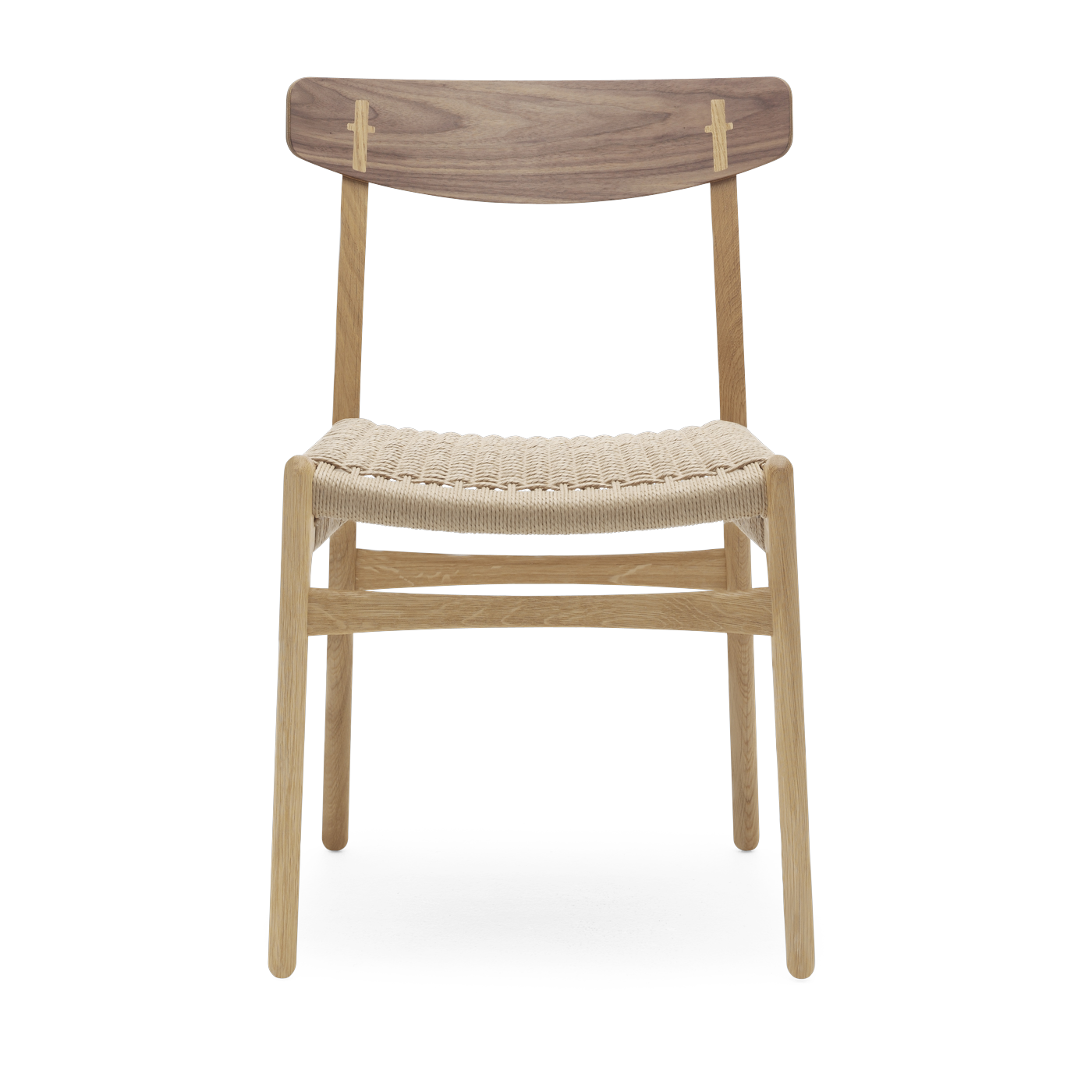 Sedia in rovere oliato e noce con seduta in tessuto naturale 78, 5 cm CH23 - Carl Hansen & Søn