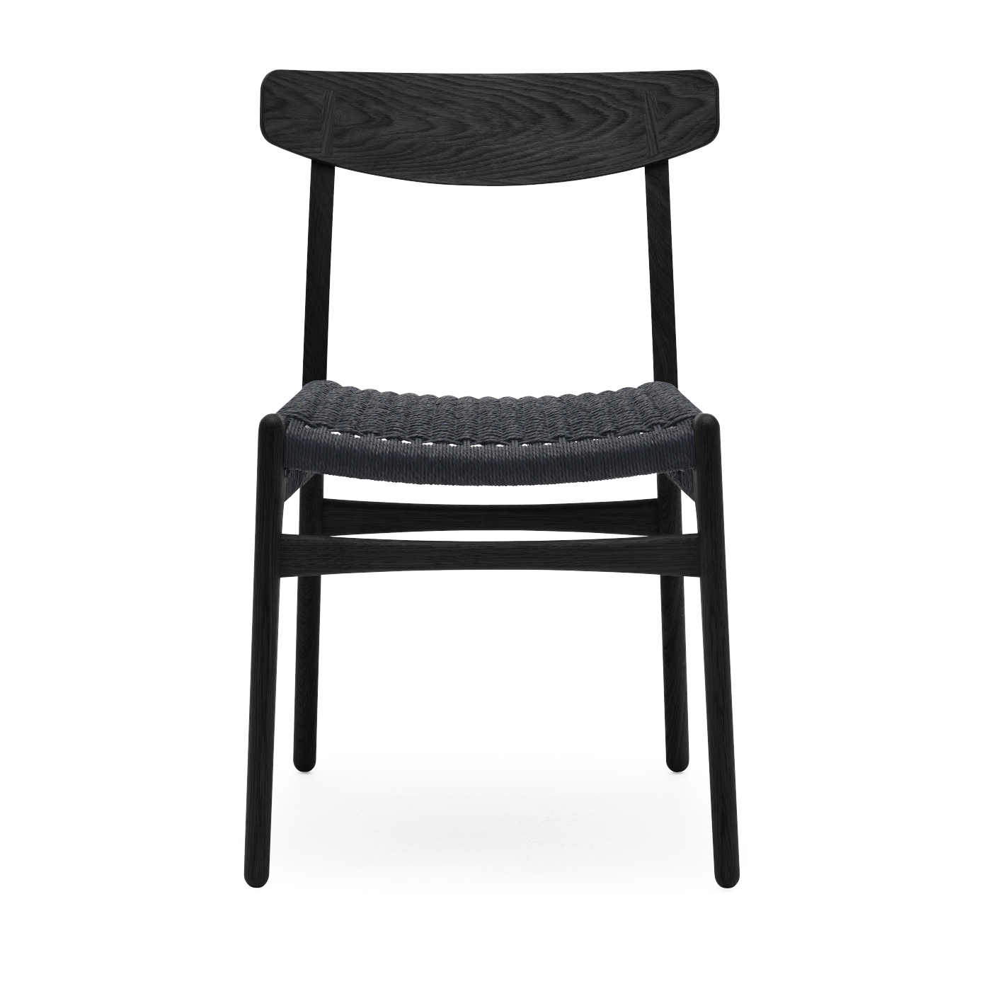 Sedia in rovere tinto nero con seduta intrecciata nera 78, 5 cm CH23 - Carl Hansen & Søn