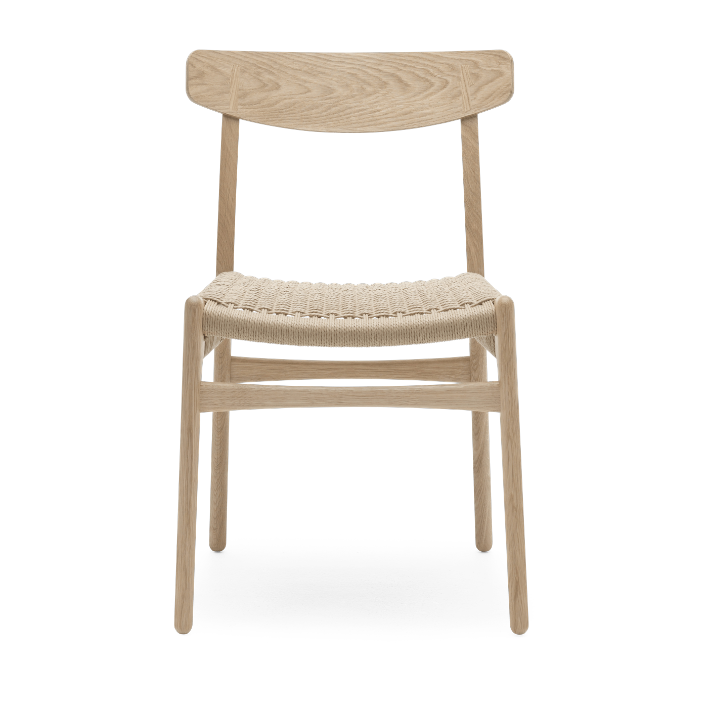 Sedia in Rovere Bianco Oliato e Seduta Tessuta Naturale 78,5cm CH23 - Carl Hansen & Søn
