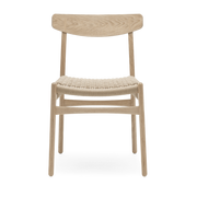 Chaise en chêne blanc huilé et assise tissée naturelle 78,5cm CH23 - Carl Hansen & Søn