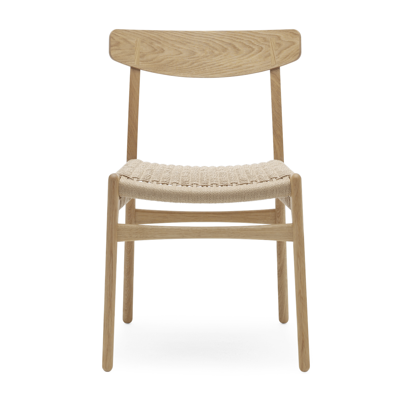 Sedia in rovere oliato con sedile in tessuto naturale 78, 5 cm CH23 - Carl Hansen & Søn