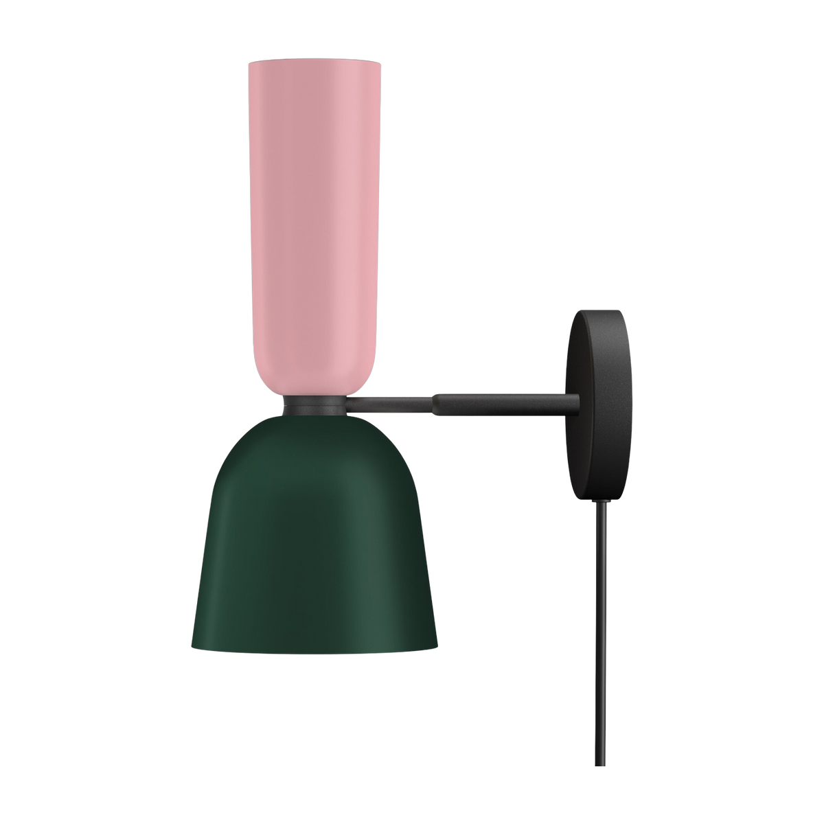 Wall light with dark green and pink lacquered steel cable and 28x16x37. 5cm Alphabeta - Hem