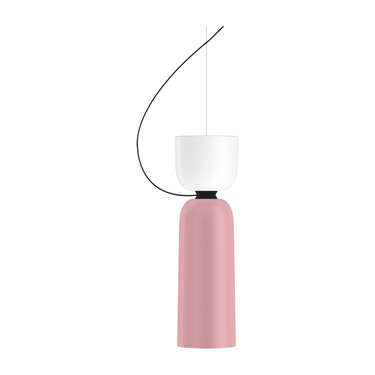White and pink lacquered steel pendant lamp 31. 5x8cm Alphabeta - Hem