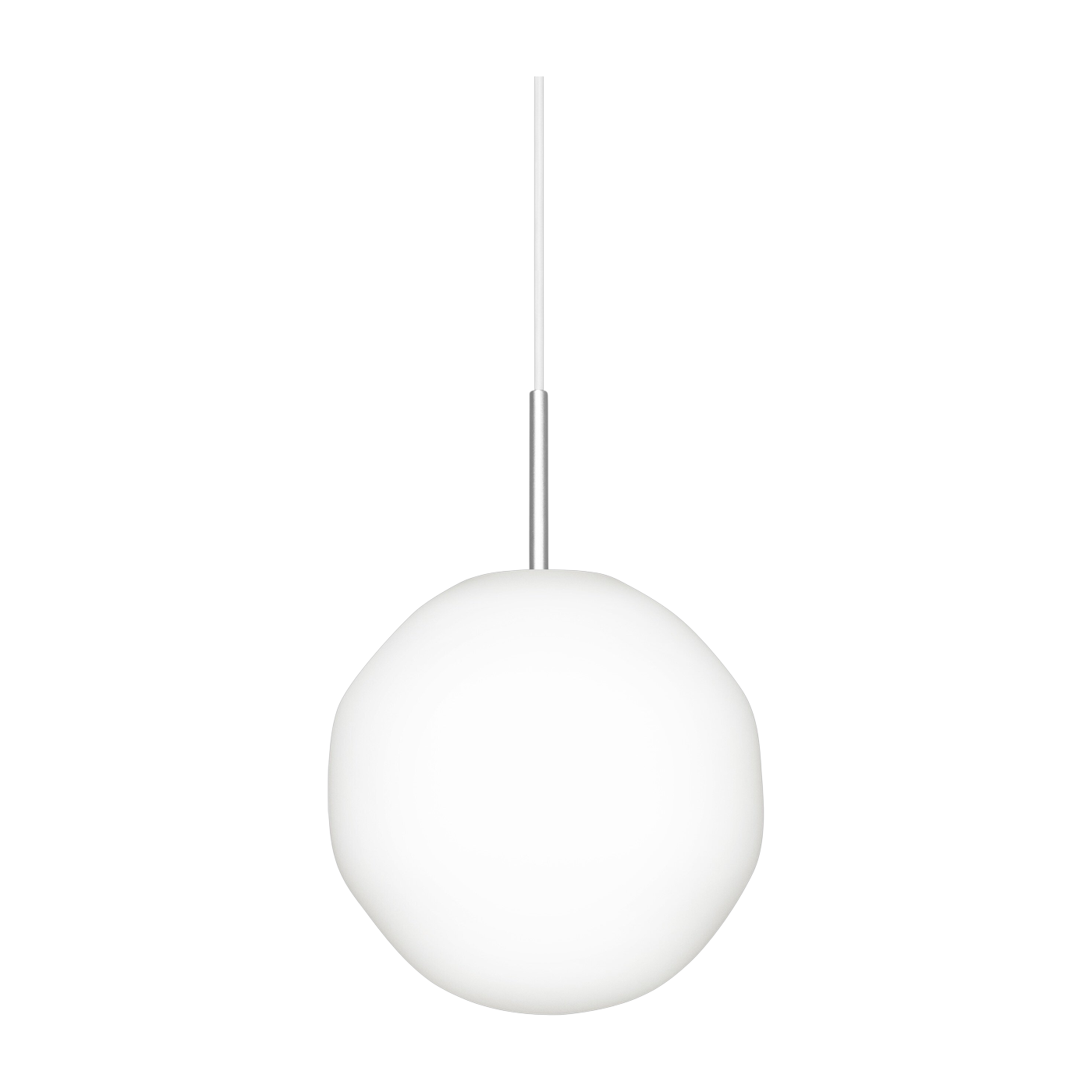 Pendant ronde small in ivory opal glass mat 27x20cm Coco - Hem