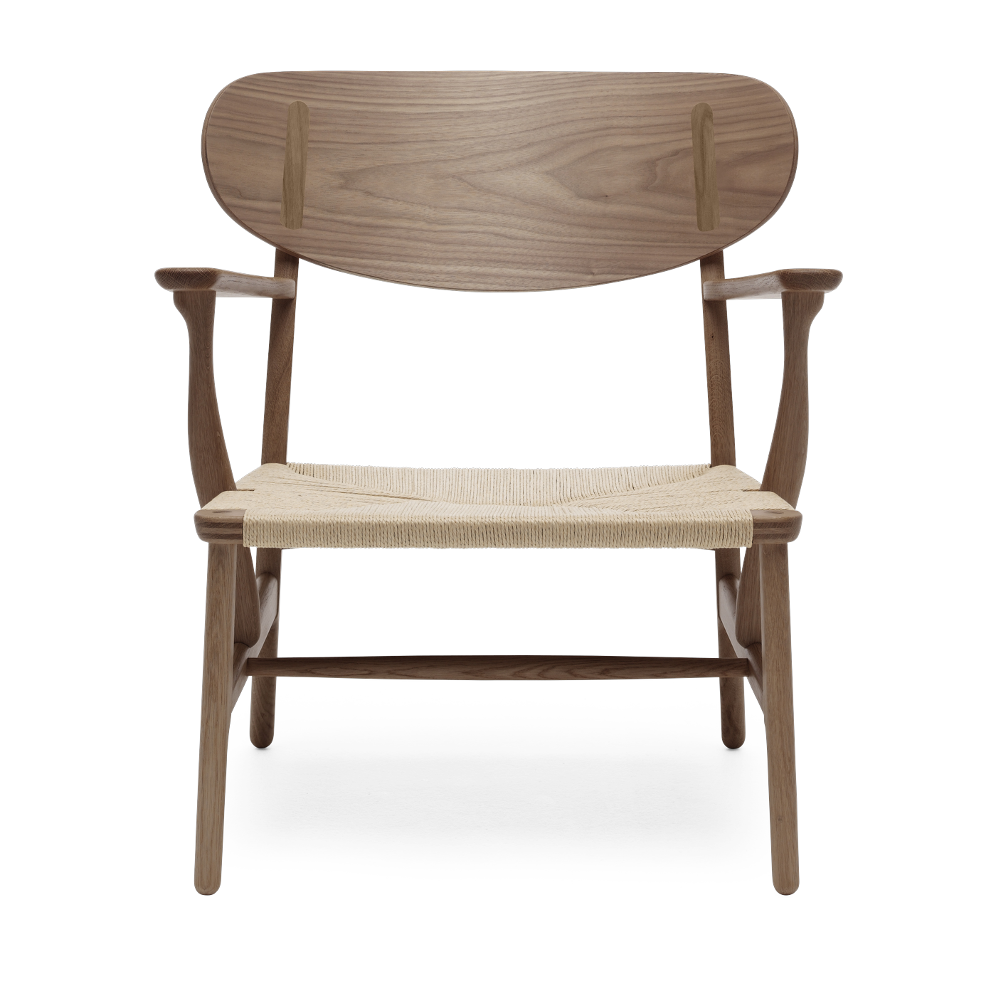 Sedia in noce con sedile in tessuto naturale 72, 5 cm CH22 - Carl Hansen & Søn
