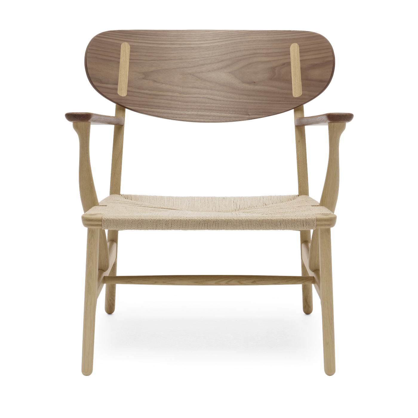 Sedia in rovere oliato e noce con sedile in tessuto naturale 72, 5 cm CH22 - Carl Hansen & Søn