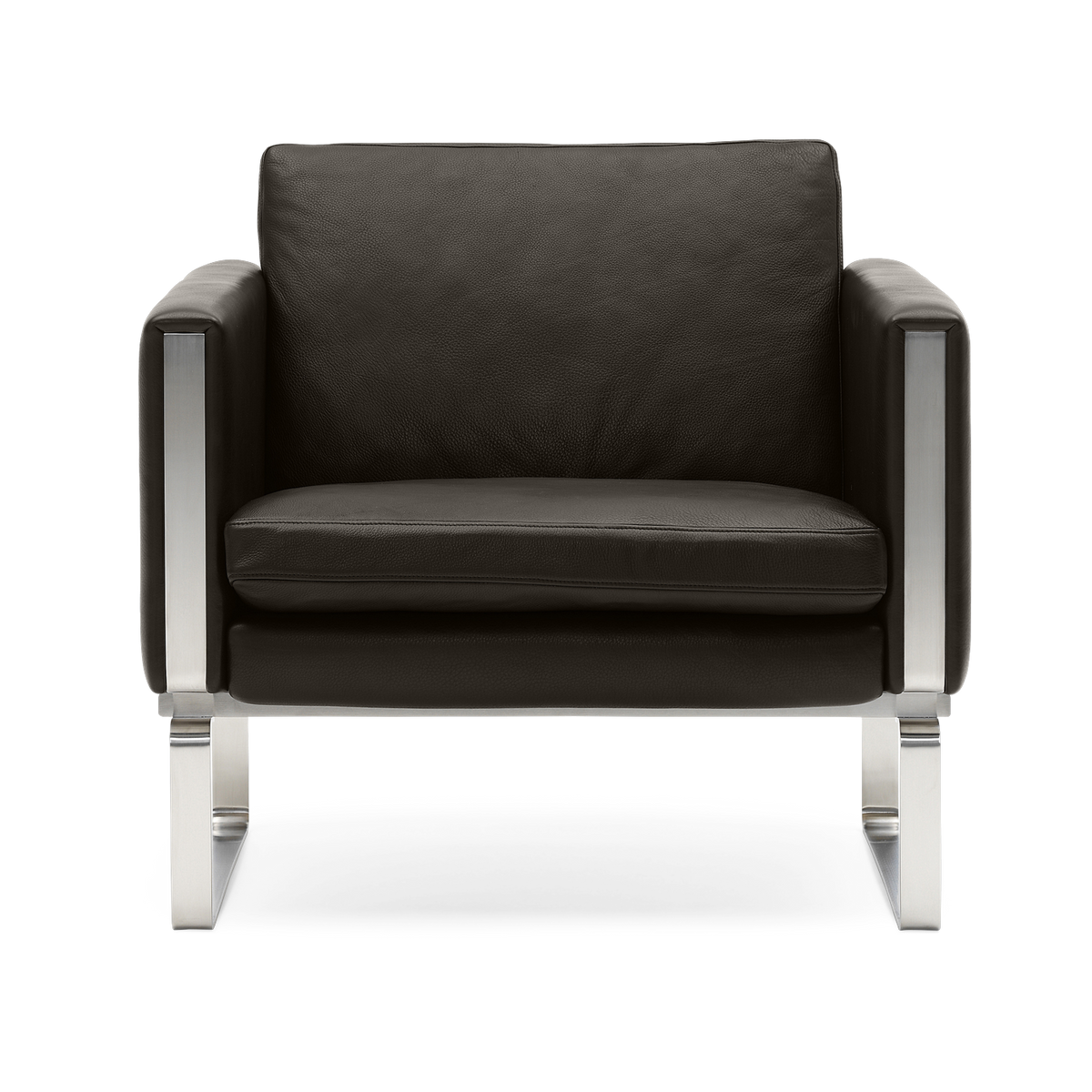 Poltrona in pelle thor 306 e struttura in acciaio inox 78 cm CH101 - Carl Hansen & Søn