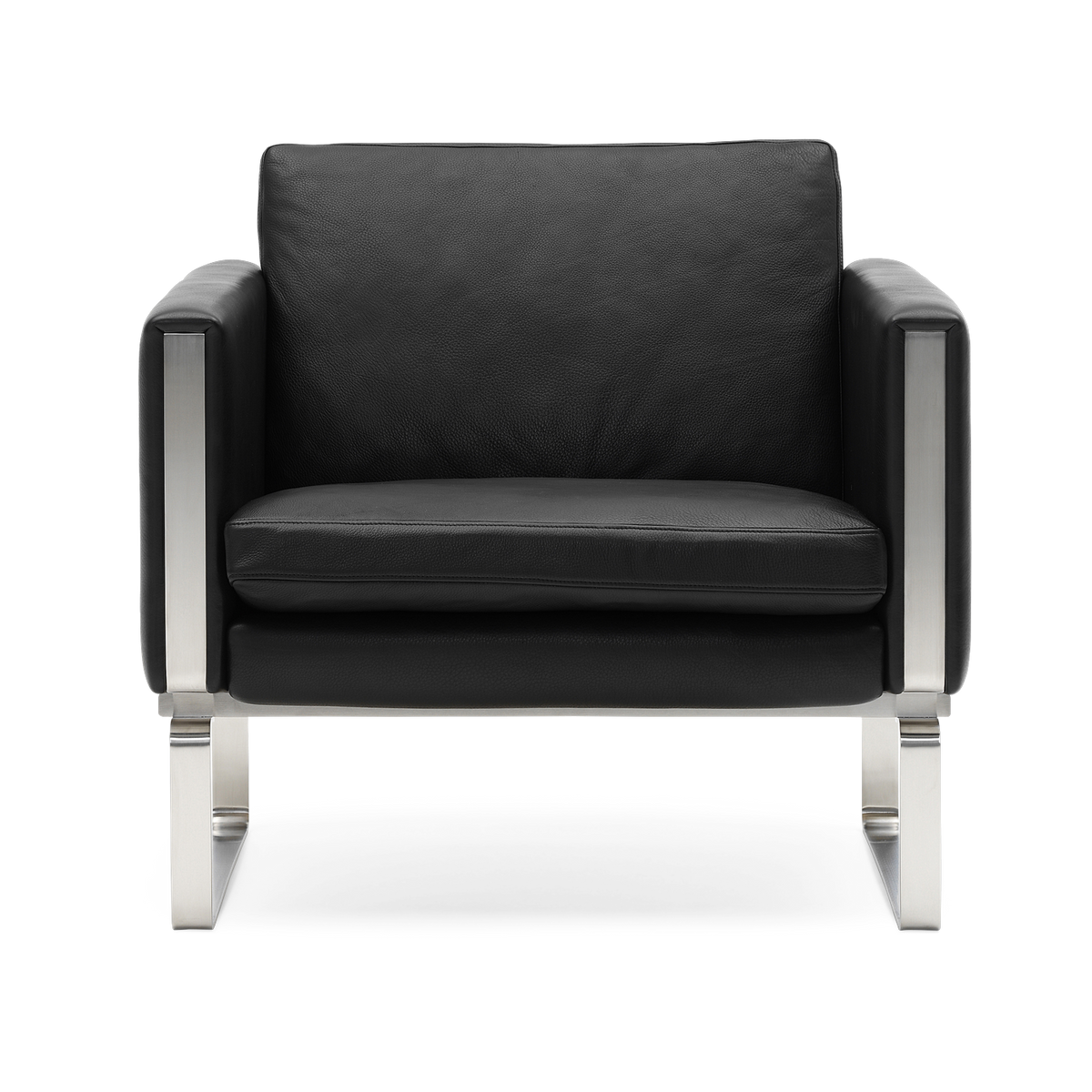 Poltrona in pelle thor 301 e struttura in acciaio inox 78cm CH101 - Carl Hansen & Søn