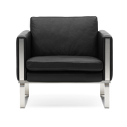 Ledersessel thor 301 und Edelstahlgestell 78cm CH101 - Carl Hansen & Søn