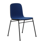 Chaise en tissus bleu et cadre noir Touchwood - Hem