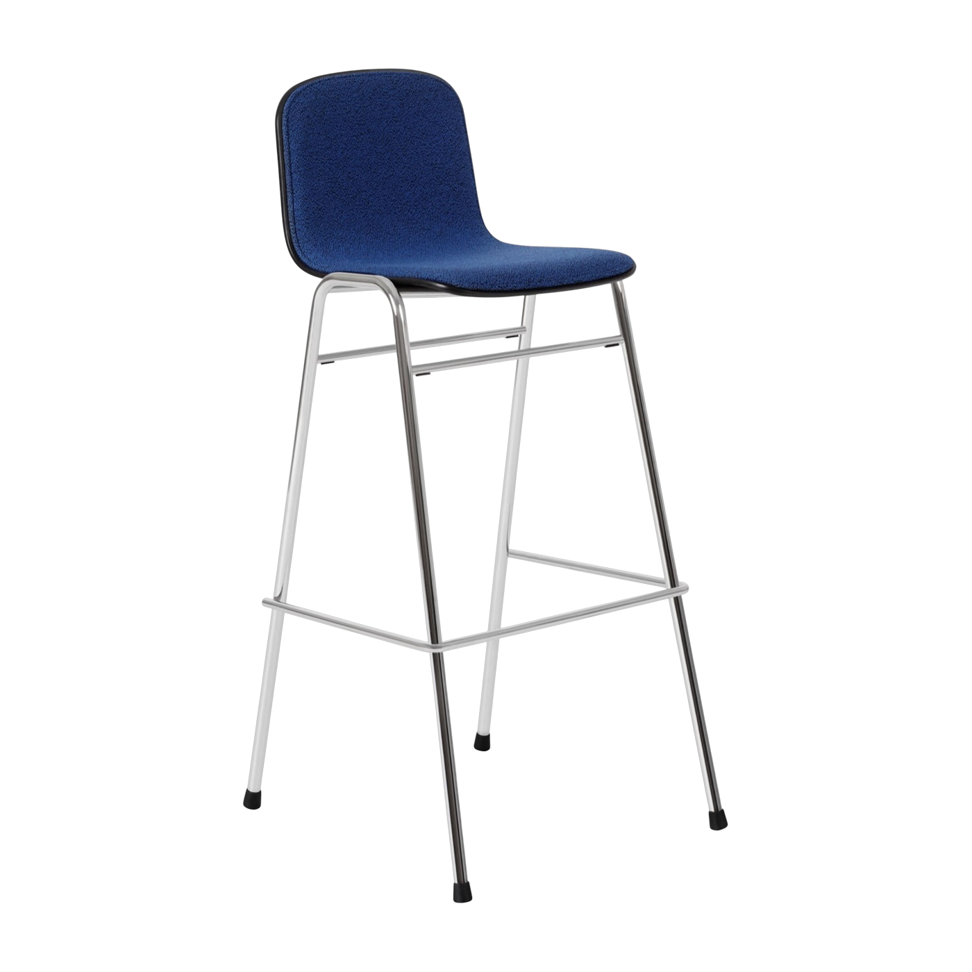 Touchwood Silla de bar 75 cm en tela azul y estructura plateada - Hem
