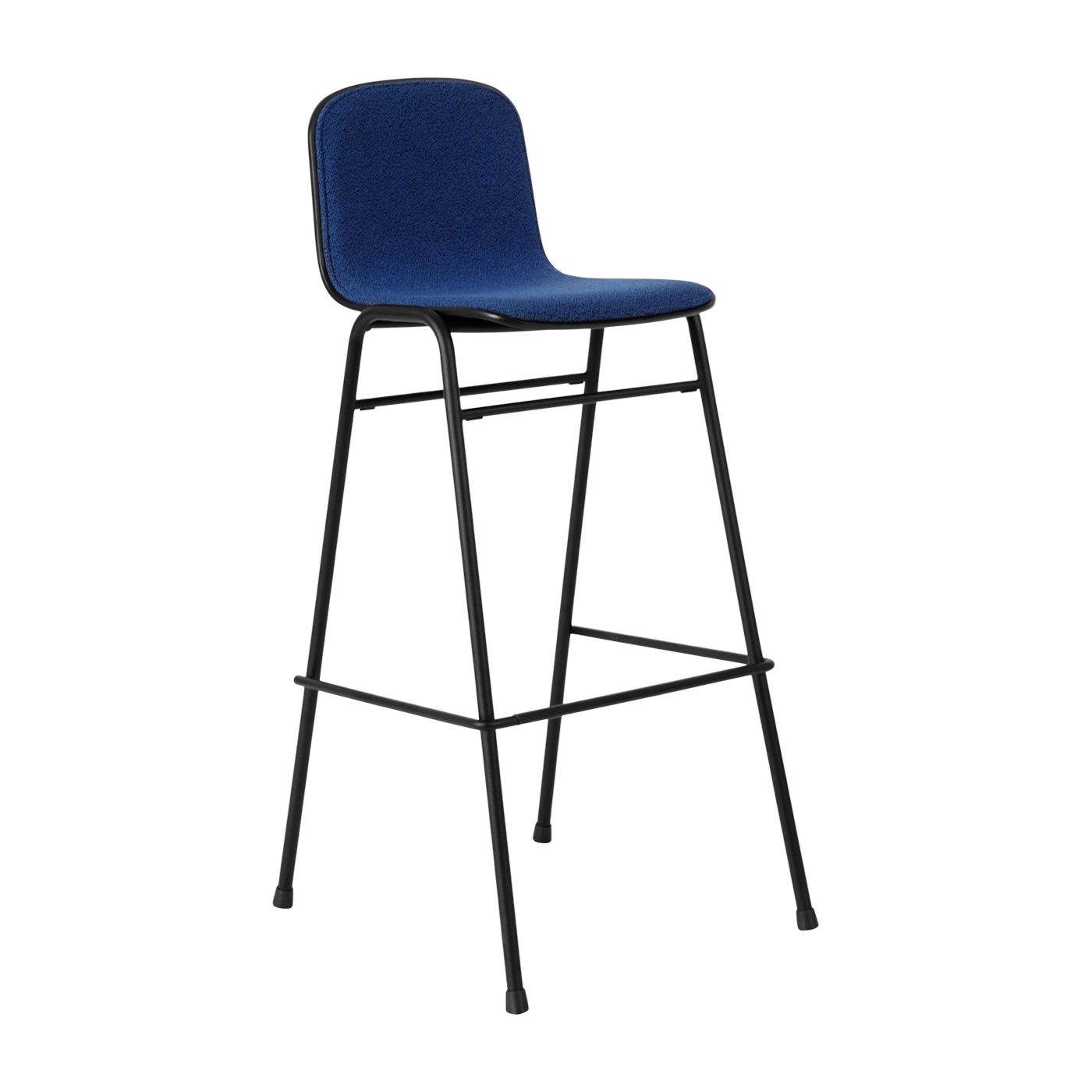 Touchwood Silla de bar 75 cm en tela azul y estructura negra - Hem
