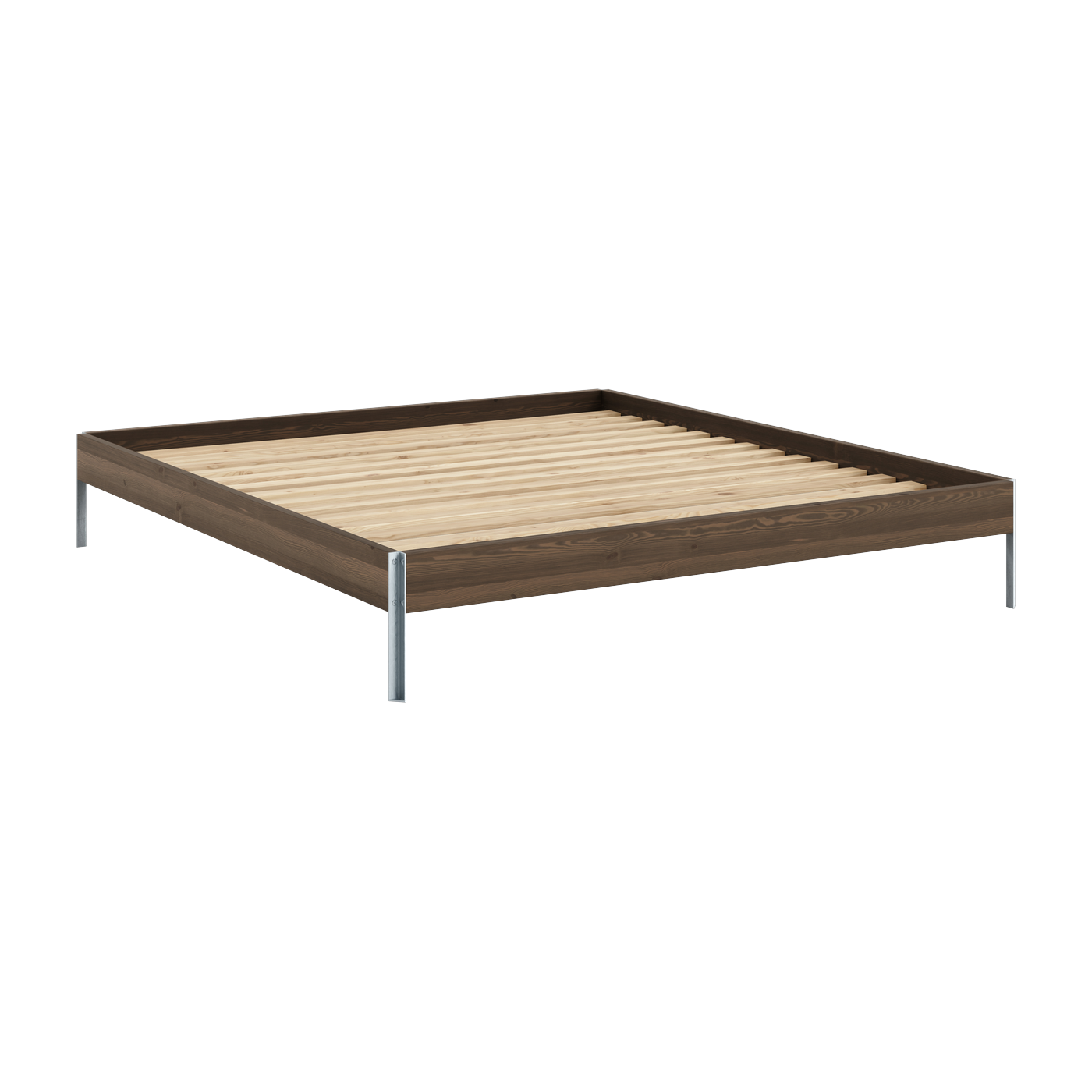 Sommier en acier et pin carob brown 180x200cm Core - Karup Design