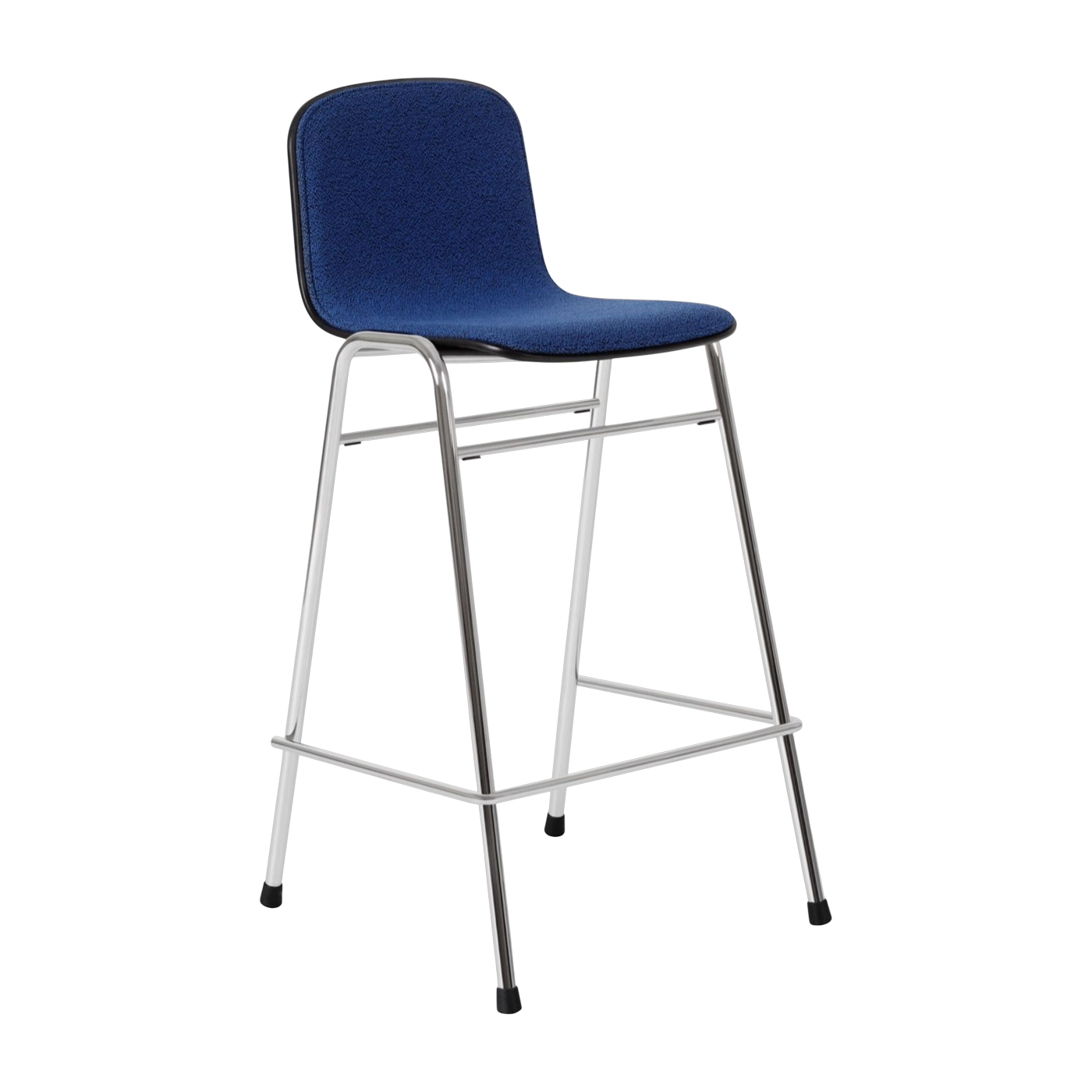 Touchwood Sedia da bar da 65 cm in tessuto blu e struttura in argento - Hem