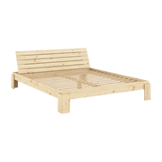 Bed base and headboard with storage in natural pine 180x200cm Layers - Karup Design