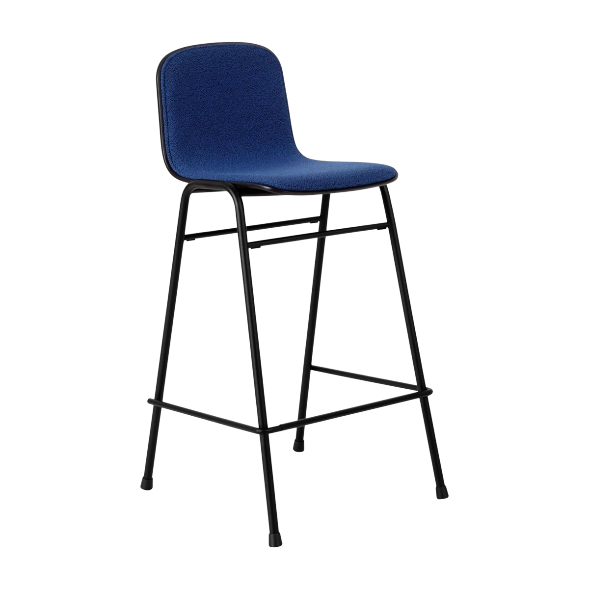 Touchwood Sedia da bar da 65 cm in tessuto blu e struttura nera - Hem
