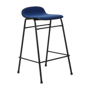 Touchwood Sgabello da bar di 65 cm in tessuto blu e struttura nera - Hem