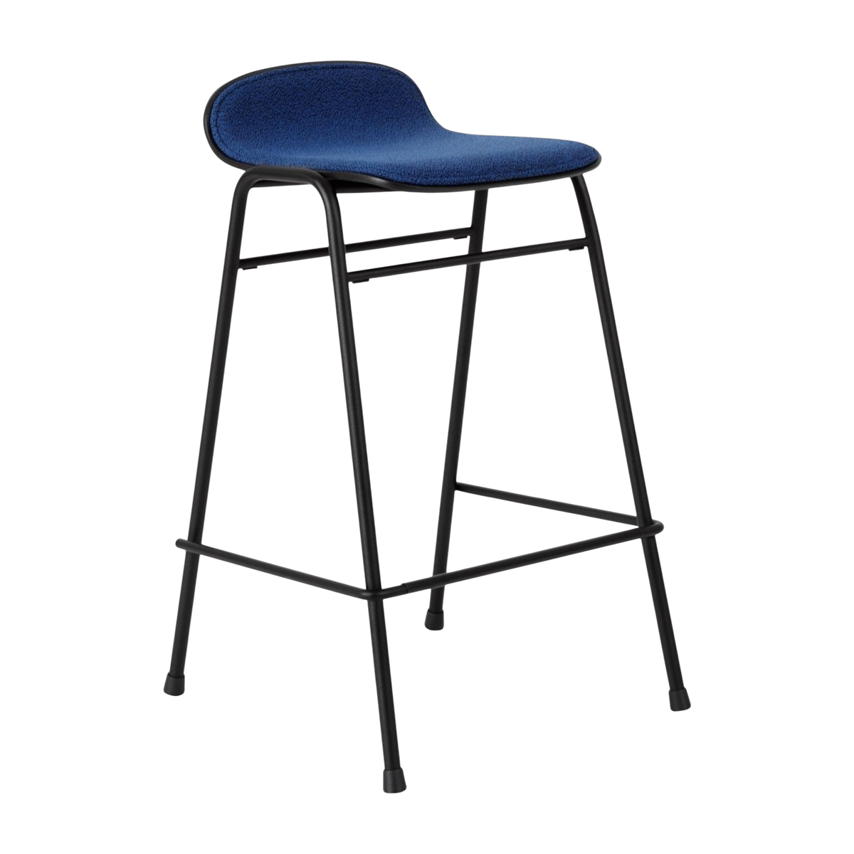 Touchwood Taburete de bar 75 cm en tela azul y marco negro - Hem