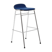 Bar stool 75 cm in blue fabric and silver frame Touchwood - Hem