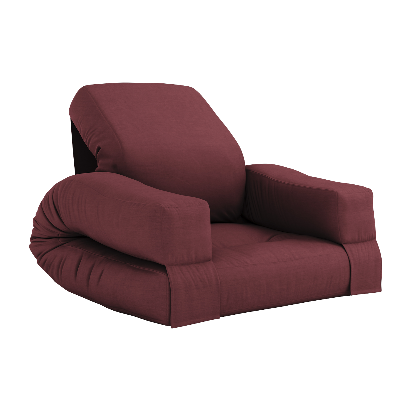 Pouf fauteuil en coton bordeaux 65x78x40cm Mini Hippo - Karup Design
