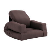 Mini Poltrona pouf in cotone marrone 65x78x40cm Hippo - Karup Design