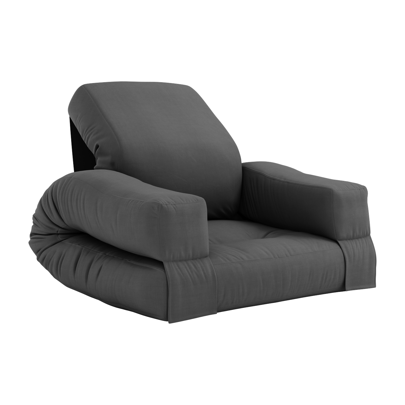 Pouf fauteuil en coton dark grey 65x78x40cm Mini Hippo - Karup Design