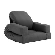 Mini Poltrona pouf in cotone grigio scuro 65x78x40cm Hippo - Karup Design