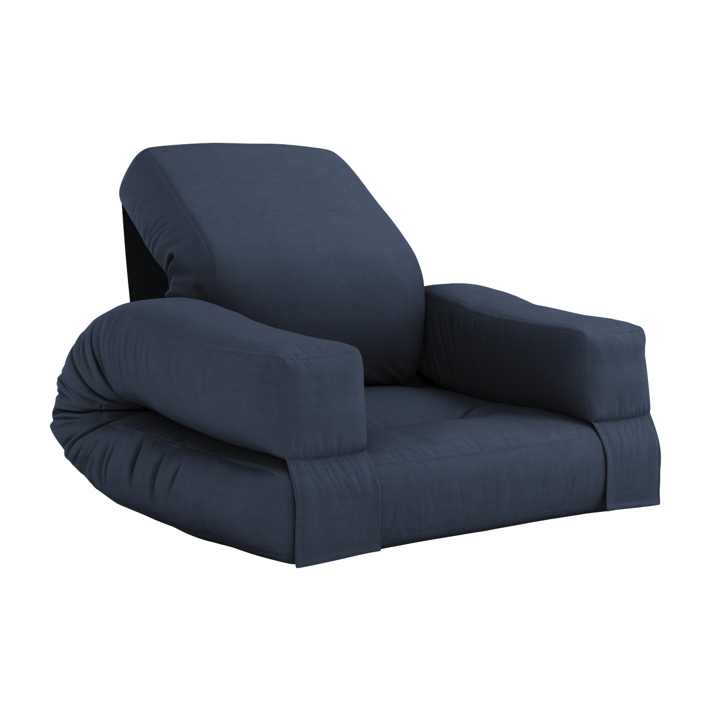 Pouf fauteuil en coton navy 65x78x40cm Mini Hippo - Karup Design